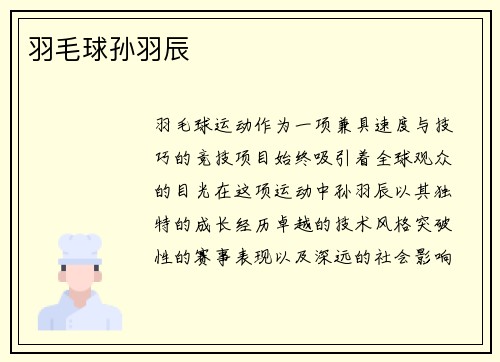 羽毛球孙羽辰